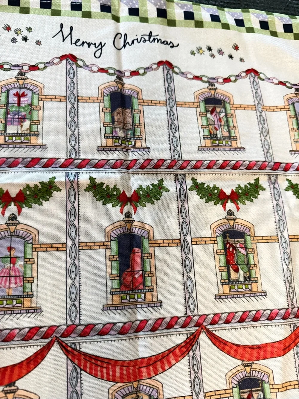Festive Christmas Advent Towel - Holiday House Design